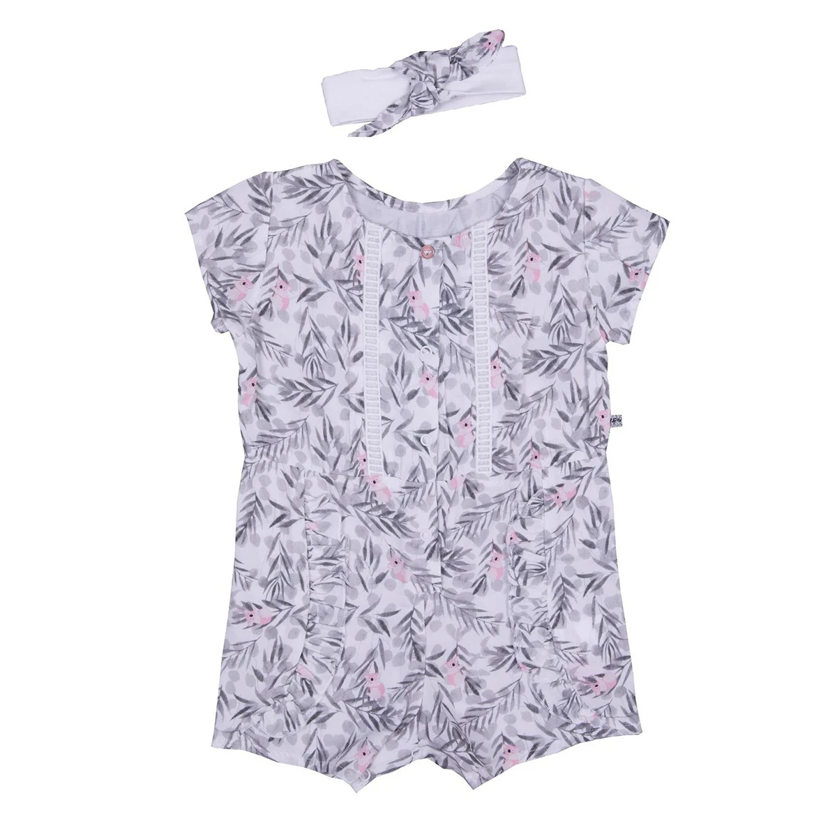 

Bebepan Koala Printed Jumpsuit Head Band Set