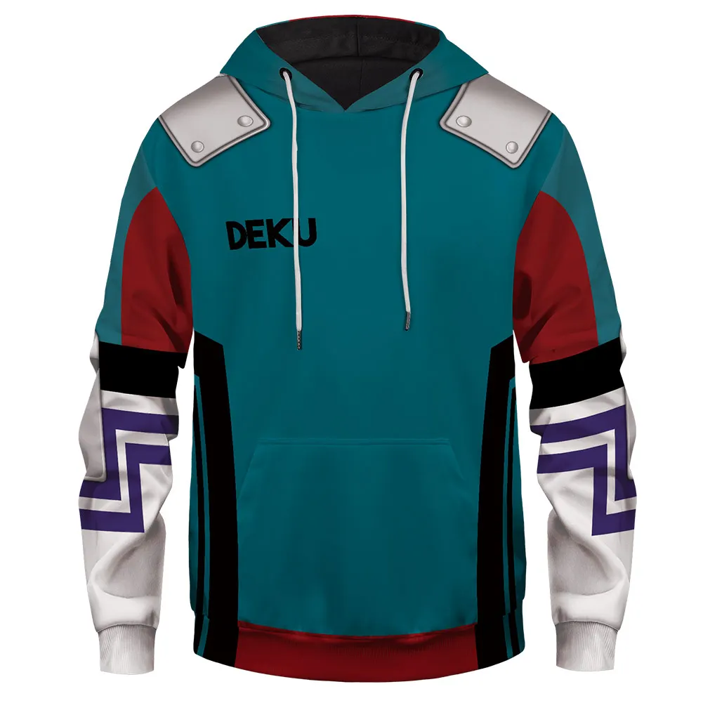

My Hero Academia Midoriya Izuku Deku Cosplay Hoodie 3D Print Sweatshirt Pullover Casual Streetwear Adult Men Hoodies