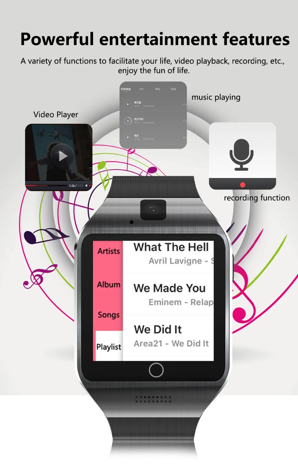 V88 Смарт-часы для мужчин Android 4,4 MTk6572 512MB+ 4GB 3g wifi Bluetooth Smartwatch MP3 плеер погода для Android телефон PK QW09 X01