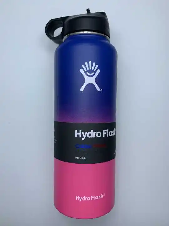 MIX2 MULTI-COLORS H-y-d-r-o F-l-a-s-k изолированные бутылки для воды из нержавеющей стали 18 унций/32 унций/40 унций широкий рот с соломенными крышками - Цвет: MIX2