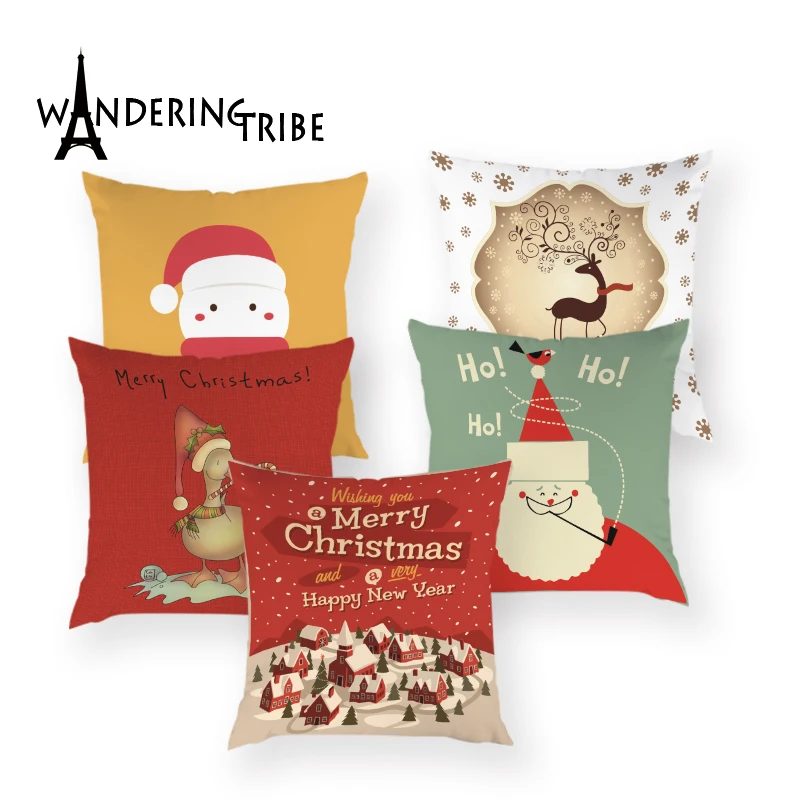Мультяшные наволочки для диванных подушек счастливого Санты дивана кровати