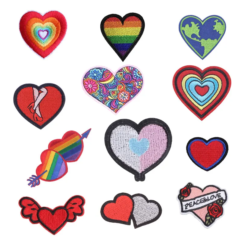 Красочные нашивки для одежды с надписью Love Приклеивание утюгом вышивка