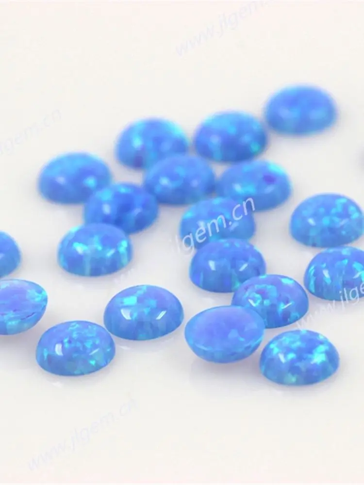 (50 шт./лот) OP06 светло-голубой синтетический круглый кабошон с плоским дном 2 мм