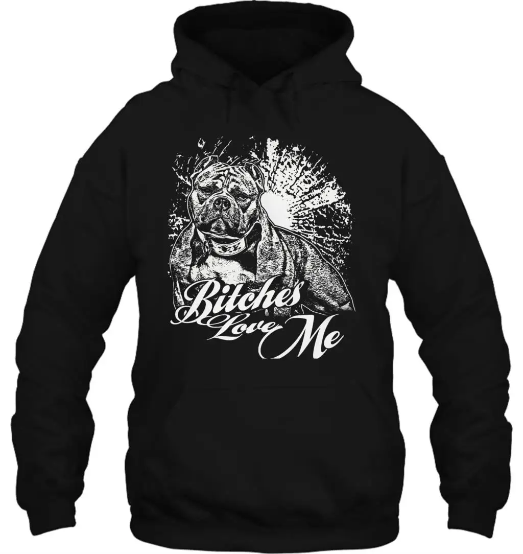 Толстовка с капюшоном для мужчин и женщин худи Bitches Love Me American Bully Supply Company черная