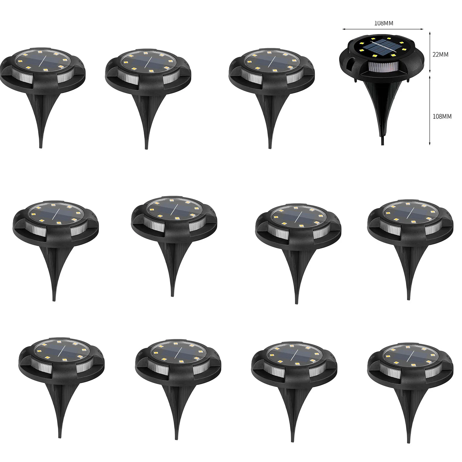 

1/2/3/6/10pcs Solar Garden Lights 8LED Solar Ground Lights Waterproof Light Underground Sensing Landscape Lights for Lawn Pathwa