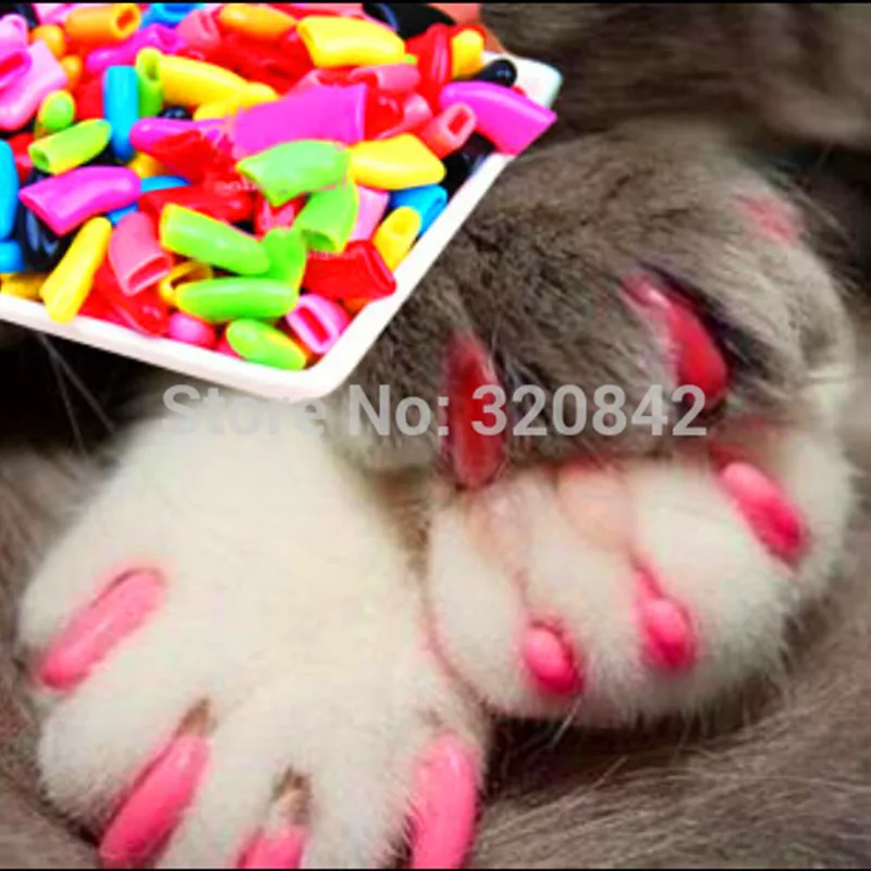 20 шт./лот колпачки для кошачьих когтей домашних животных груминга пальцев защиты