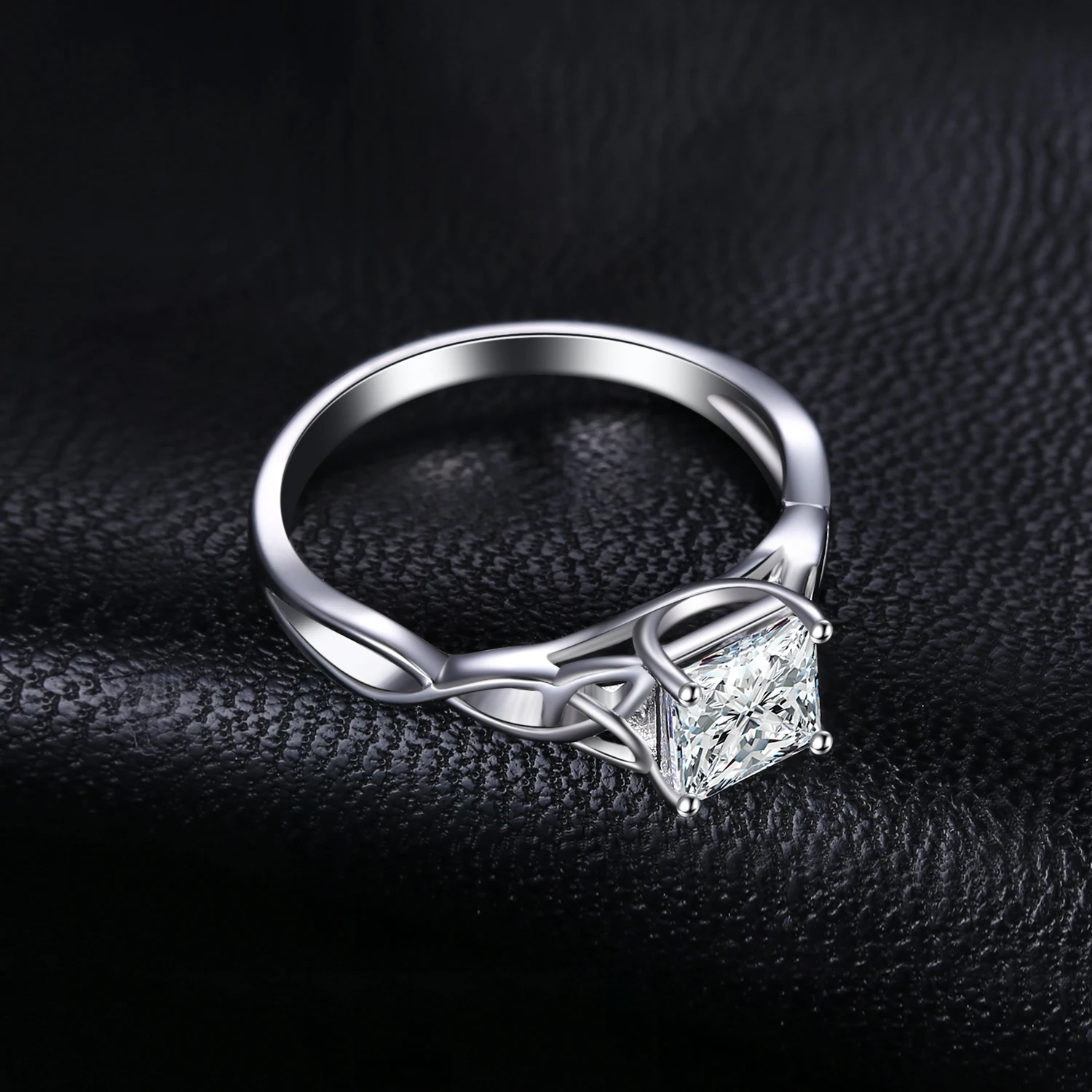 JewelryPalace Кельтский Узел 1.7ct Принцесса Cut кубического циркония Solitaire обручение кольцо 925 пробы серебряные подарки для женщин Лидер