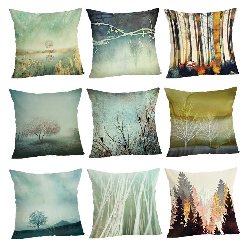 Североамериканская новая льняная Подушка лесная Декоративная Диван