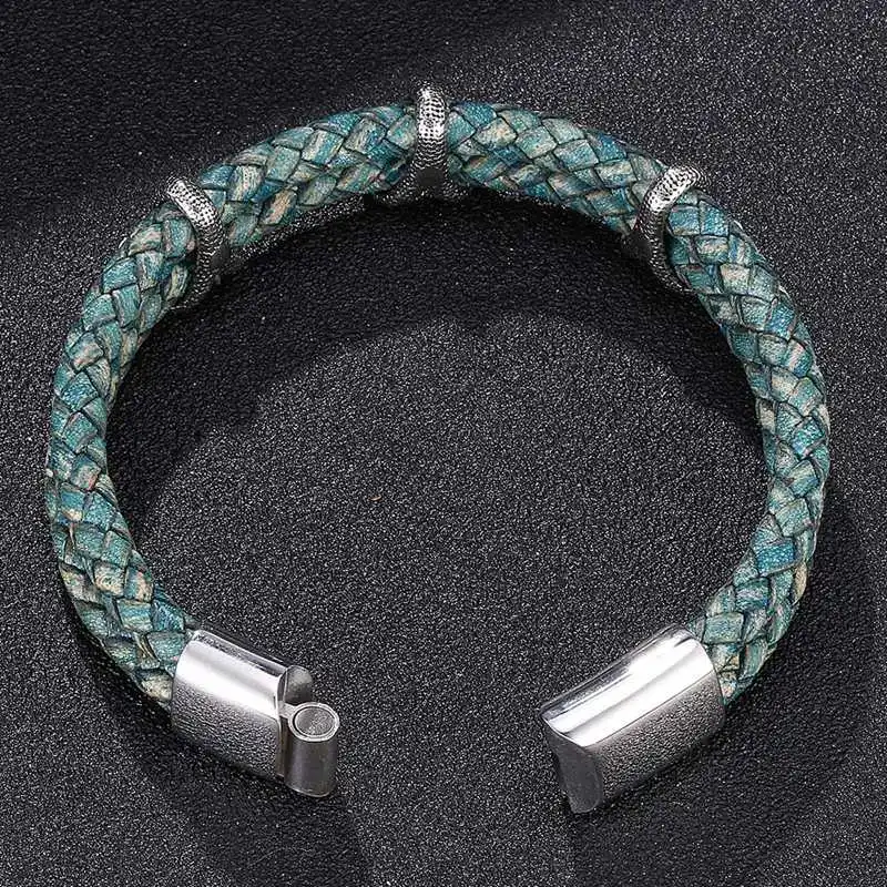 Браслет плетеный кожаный для мужчин и женщин Ювелирное Украшение с когтями
