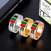luxury stainless steel engraved crystal charms ring men women jewelry vintage ol wedding party brand love promise finger rings