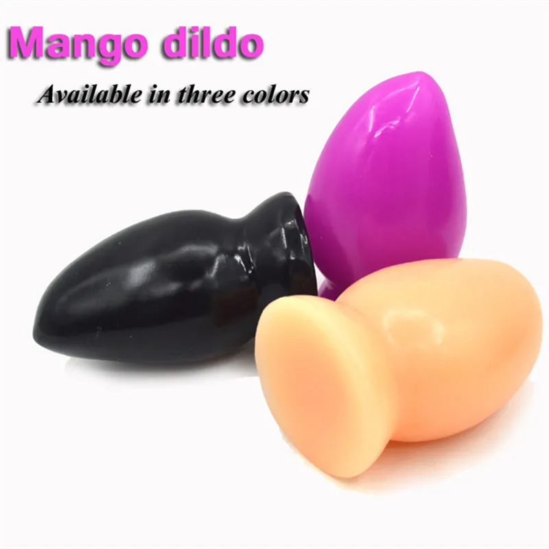 Силиконовый большой анальный фаллоимитатор манго реалистичный простата массаж