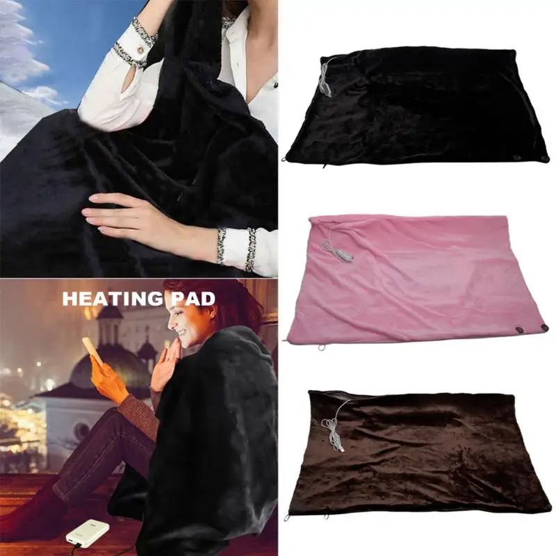 Однотонная дорожная USB шаль с подогревом регулируемая температура Электрический