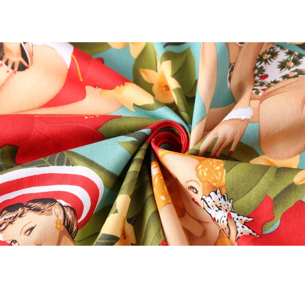 Женское винтажное платье с коротким рукавом SISHION V-образным вырезом и цветочным