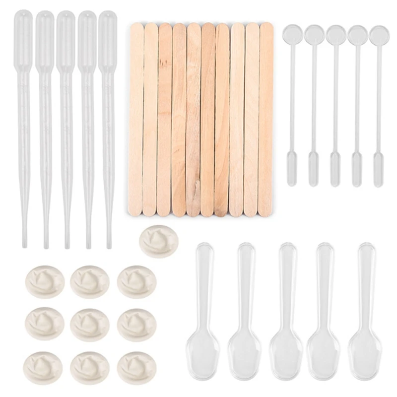 

2021 New 35 Pcs Resin Mold Tools Dropper Stirring Rod Finger Cots for DIY Epoxy UV Resin 2020 trend