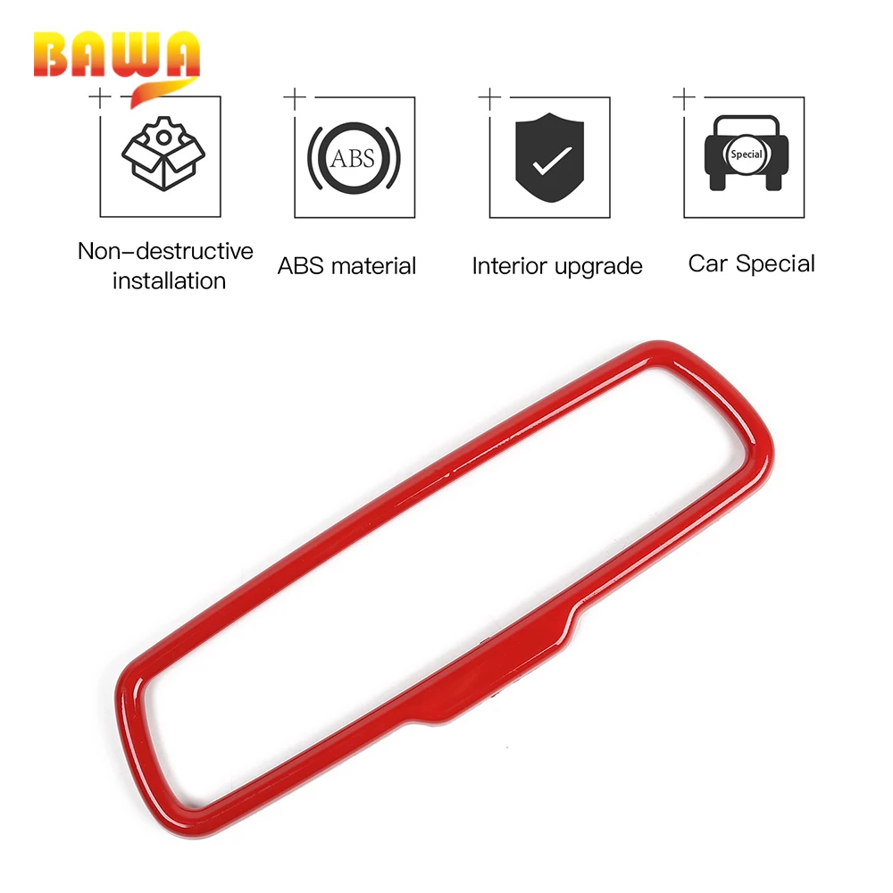 

BAWA Interior Mouldings for Dodge Challenger Interior Rear View Mirror Decorative Frame for Dodge Challenger 2015+ Car Styling