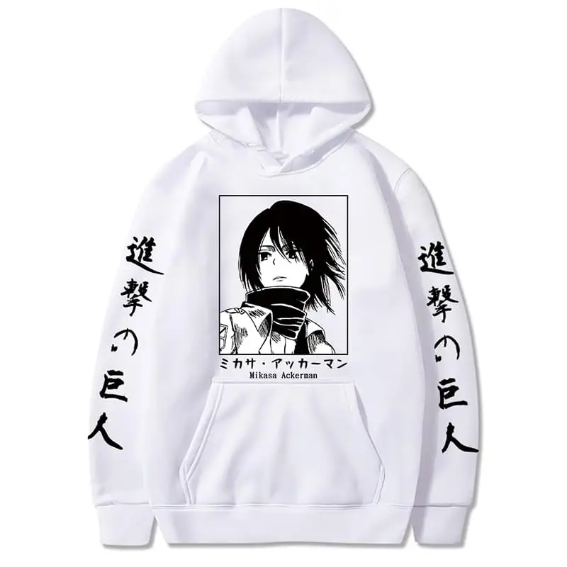 

Attack on Titan Hoodie Japanese Anime Mikasa Ackerman Mens Printed Sweatshirt Long Sleeved Casual Clothes Harajuku Hoody