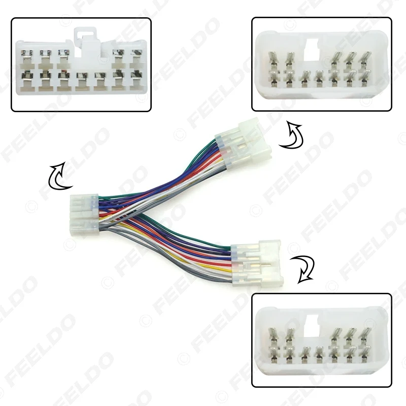 Автомобильный аудиоприемник FEELDO 12 контактов штекер-гнездо адаптер жгута