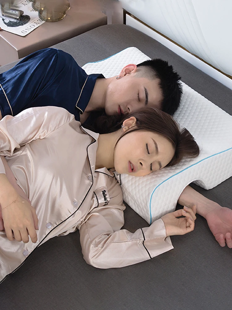 

Sleeping Fluffy Soft Cozy Pillows Bedroom Home Hotel High Quality Double Couple Neck Protector Pillows Almohada Sleep BC50ZT