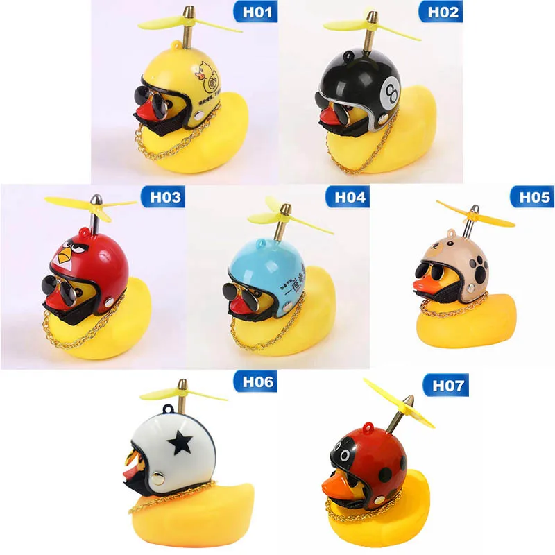 

Duck Bell With Light Broken Wind MTB Bike Motor Helmet Riding Small Yellow Color Duck Cycling Bell Car Accessories