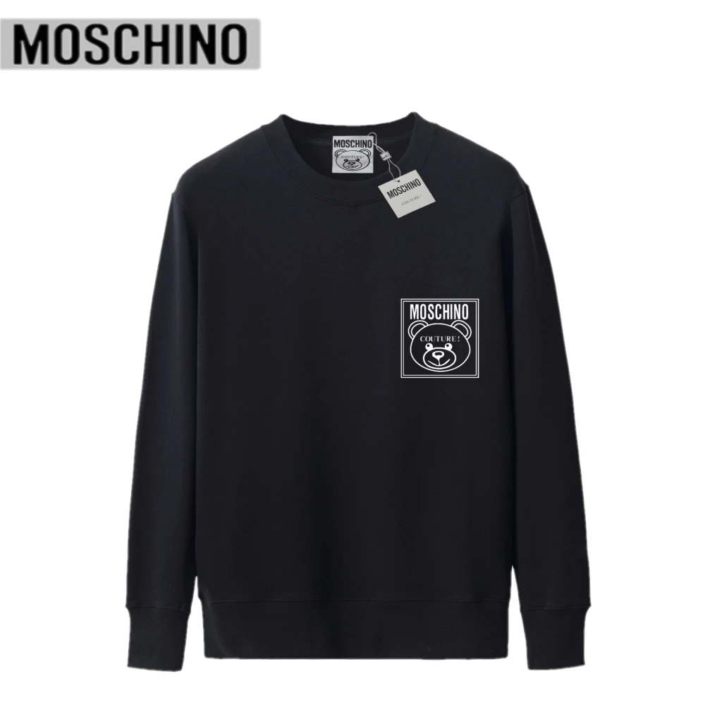 

2020 Moschino Cotton Sport Hoodies for Women Men Simple Bear Head MOSCHINO Imprint Sweatshirts Unisex Pullovers With Brand Label
