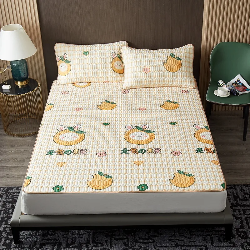 

Breathable Latex Summer Bed Mat Soft Skin-friendly Cool Sleeping Mat Anti-skid Bed Protective Pad Washable Folding Mat