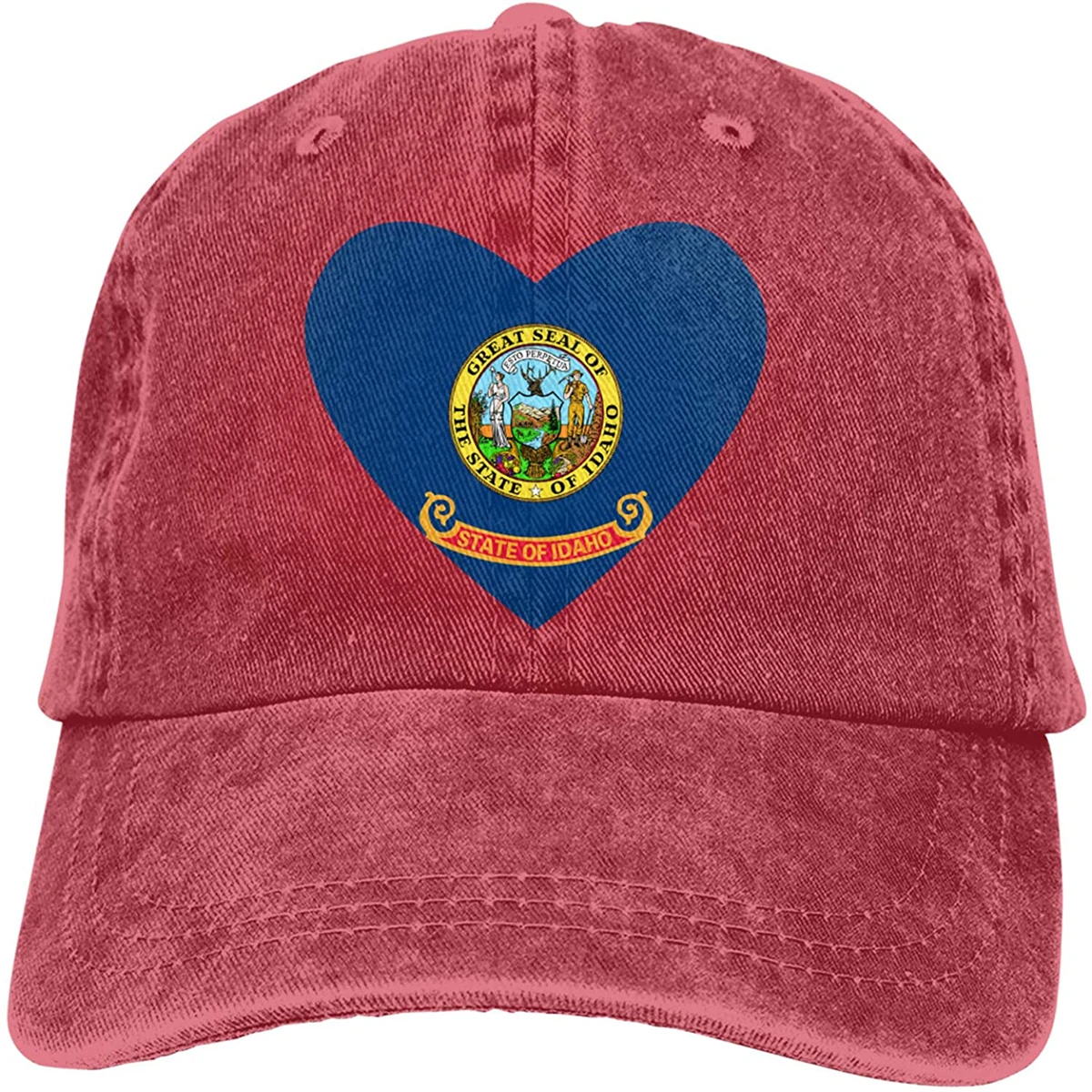 

Fashion Soft Flag of Idaho Heart Hat Gift Dad Hat Trucker Hat Cowboy Hat