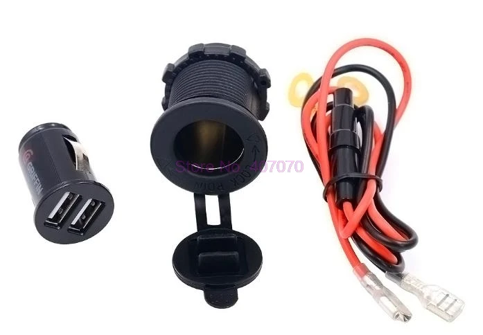От DHL или Fedex 50pcs 12V 24V 2 Dual USB для мотоцикла зарядное устройство адаптер питания