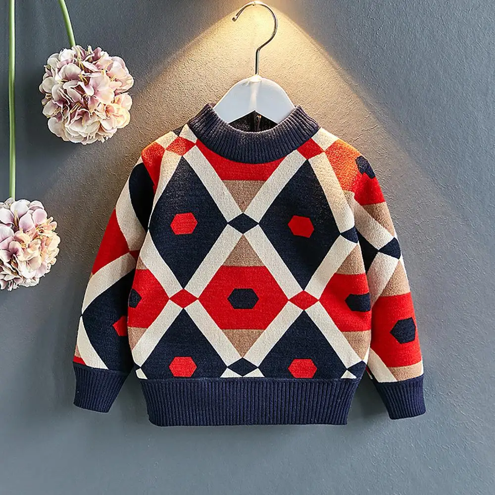 Детская одежда на Рождество мягкие свитера для мальчиков и девочек вязаные