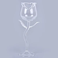 1pc creative wine glass rose flower shape goblet lead free red wine cocktail glasses home wedding party barware drinkware gifts