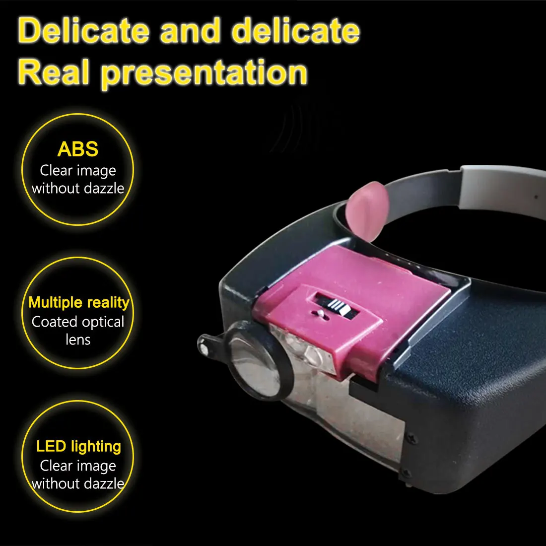 

Headband LED 10X Loupe Microscope Light Helmet Style Magnifier Glass Magnifying Glasses Reading or Repair Use With 2 LED light