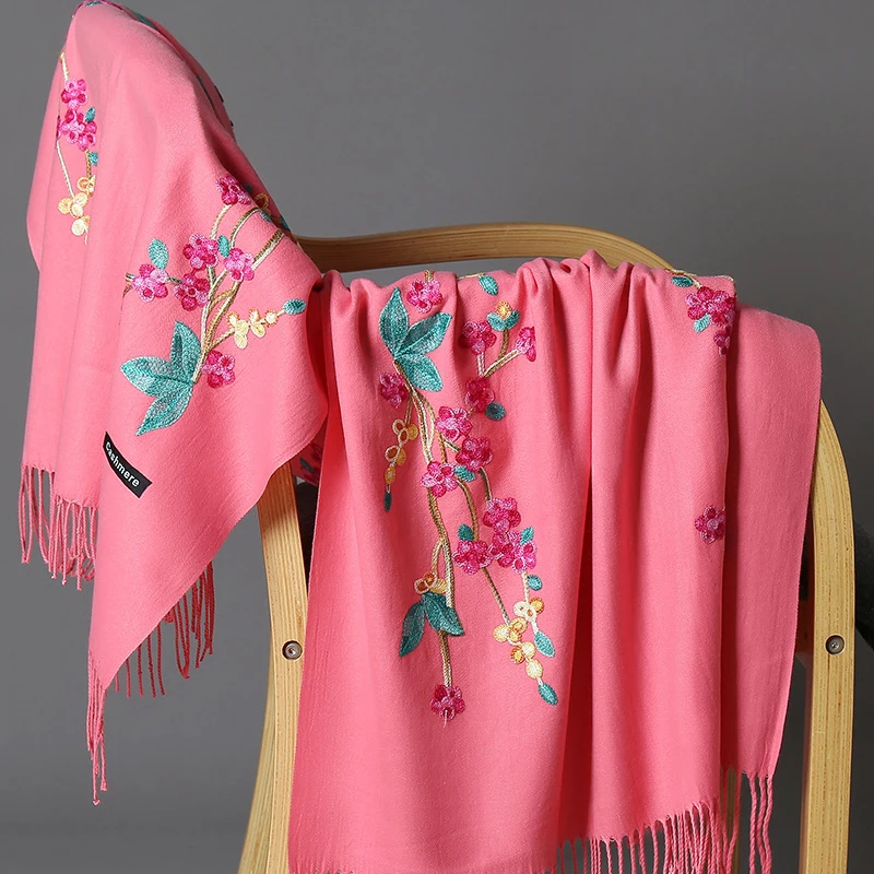 Роскошный брендовый женский шарф из пашмины высокое качество зимние кашемировые