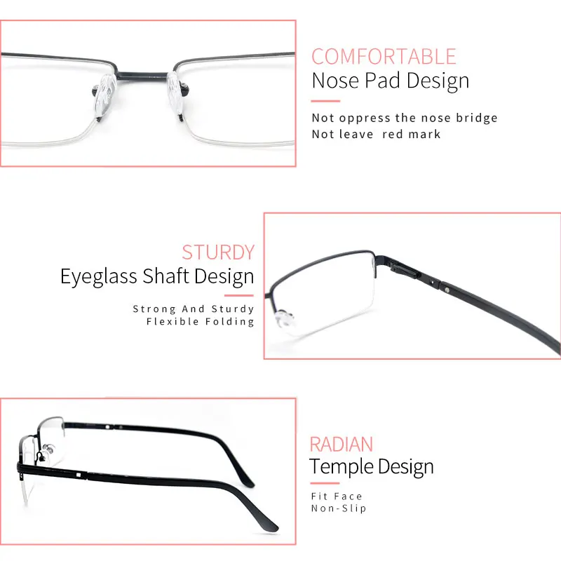 

LUCIDIE 2021 Square Optical Glasses Frames Metal Men Computer Prescription Eyeglasses Male Half-Frame Anti Blue Ray Spectacles