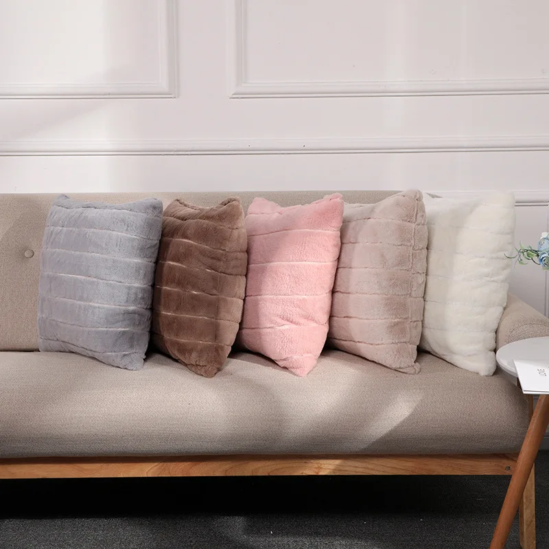 

Меховая декоративная наволочка для подушки, чехол для подушки, плюшевая наволочка для дивана, украшение для гостиной, Автомобильная подушк...