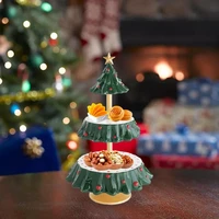 2 tier christmas snack serving stand cake stands resin food serving tray christmas table decoration snack rack fruits plates