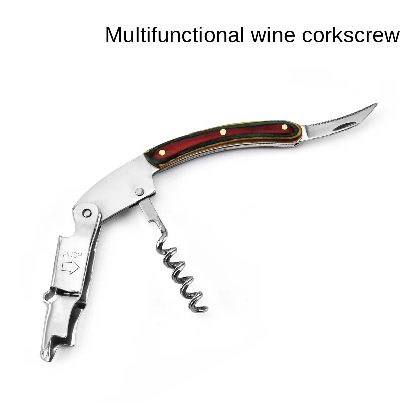 Multifunctional Portable Stainless Steel Wine Corkscrew Hippocampus Opener with Professional Spiral Kitchen Tools | Дом и сад