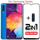 Чехол для samsung a10, a20, a30, a40, a50, a60, a70, a80, a7 2018, чехол с закаленным стеклом, пленка для объектива камеры на galaxy, защитный чехол для телефона