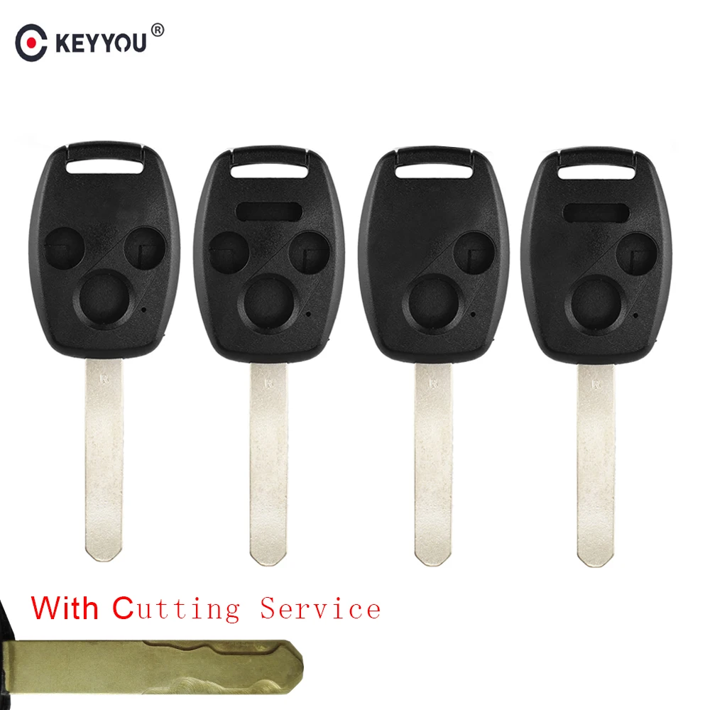 Режущая/НЕОБРАБОТАННАЯ оболочка для ключей с двумя/3/4 кнопками Honda Fit Civic Accord 2003 2004