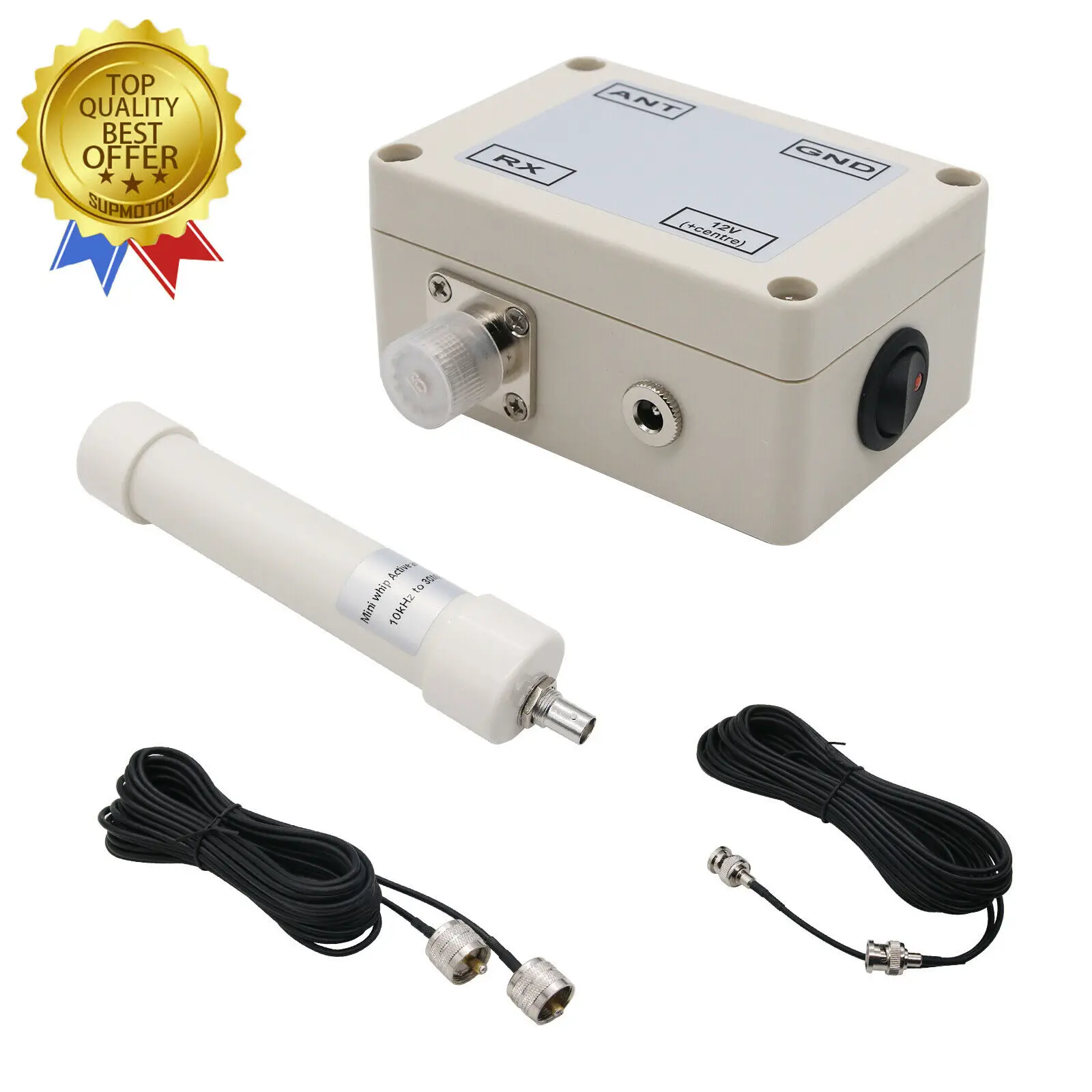 Миниатюрная активная антенна, собранная в коробке HF LF VLF mini whip sdr RX ПОРТАТИВНЫЙ