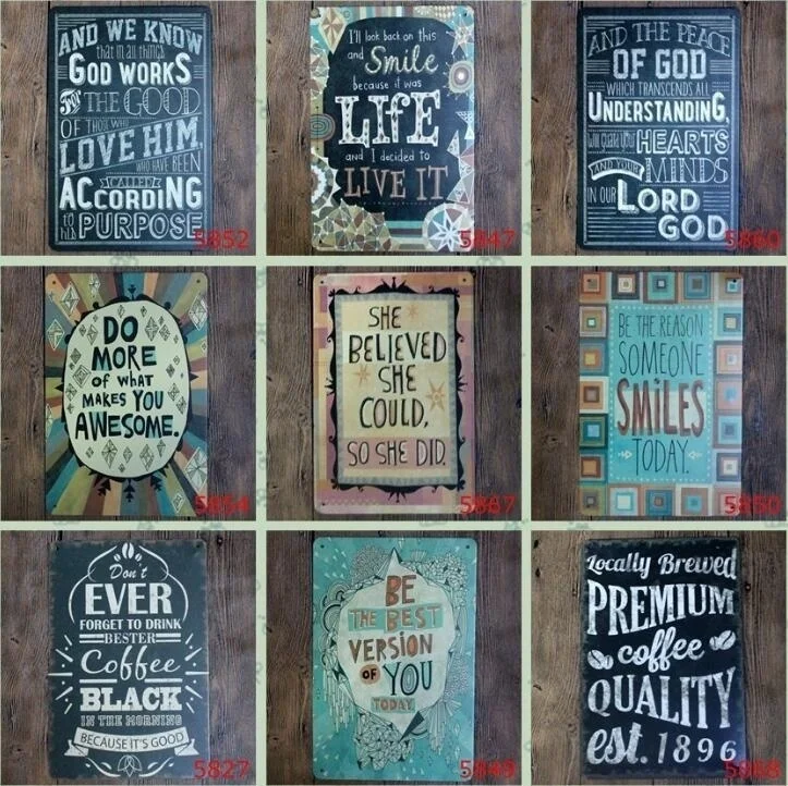 

20x30CM Be The Reason Someone Smiles Today Bar Pub Vintage Retro Poster Cafe Art Decor Metal Tin Sign