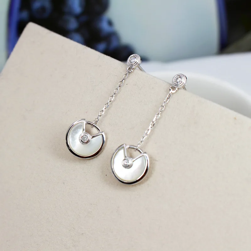 Лидер продаж брендовые ювелирные изделия Круглые дисковые амулетные серьги