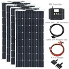 solar panel Гибкая солнечная панель XINPUGUANG 400 Вт, комплекты 4x100 систем, модуль солнечной энергии, монокристаллическая ячейка 40A, контроллер солнечного зарядного устройства для автомобиля, RV