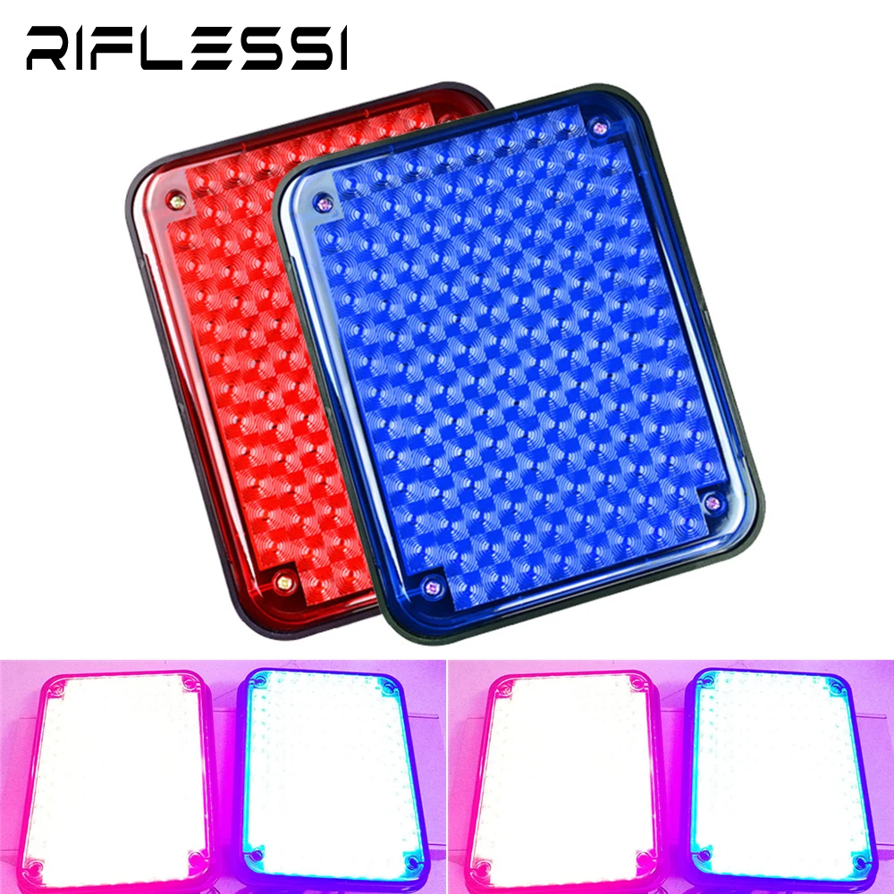 

2 x 12V 24V Ambulance Strobe Lights Red Blue LED Police Lights Fire Truck Engineering Vehicle Stroboscope Flashing Lamp