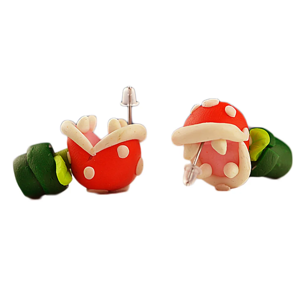 1 пара Уникальный Симпатичные ручной работы из полимерной глины Piranha завод тело