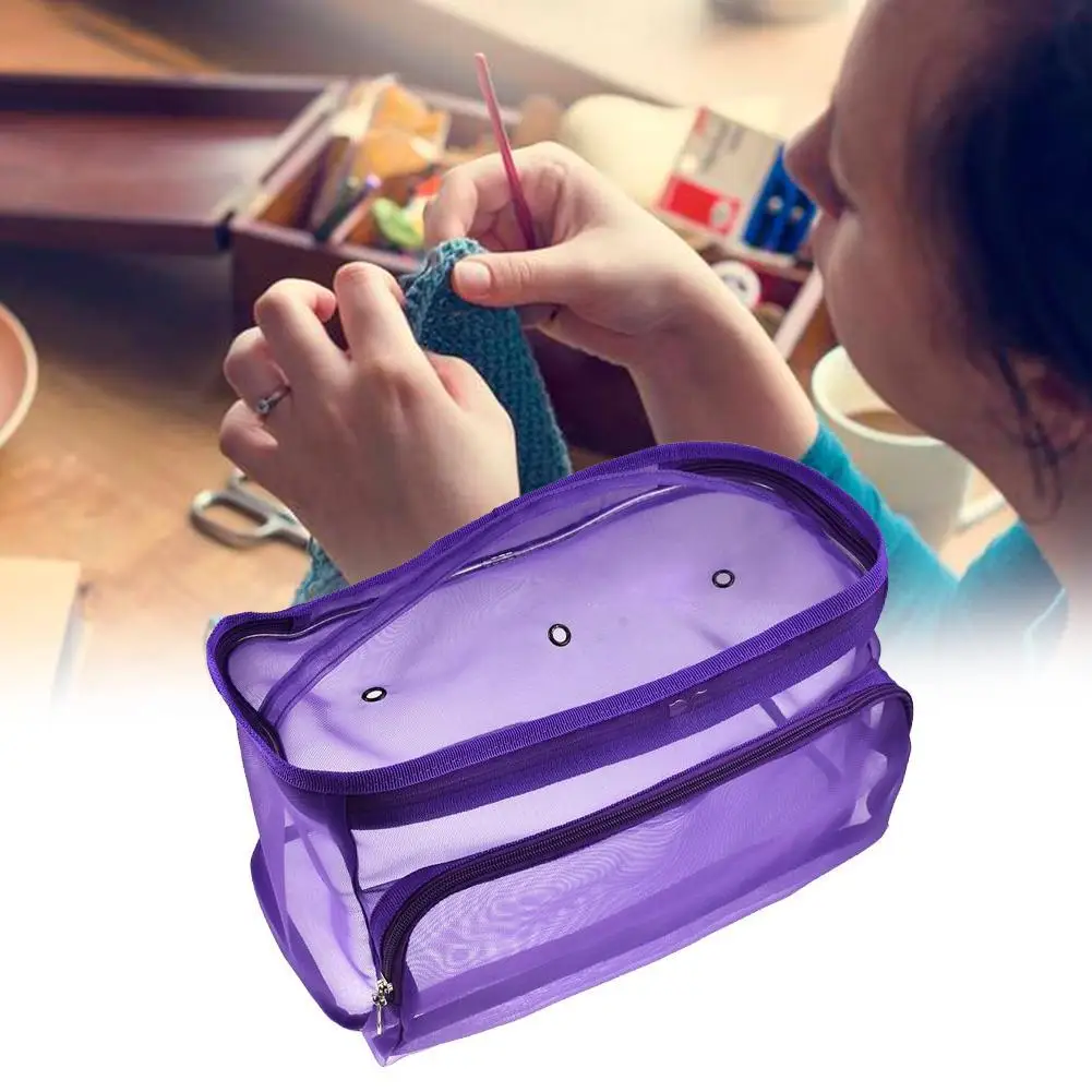 3 отверстия прямоугольной формы DIY ручного плетения инструменты Органайзер Сумка