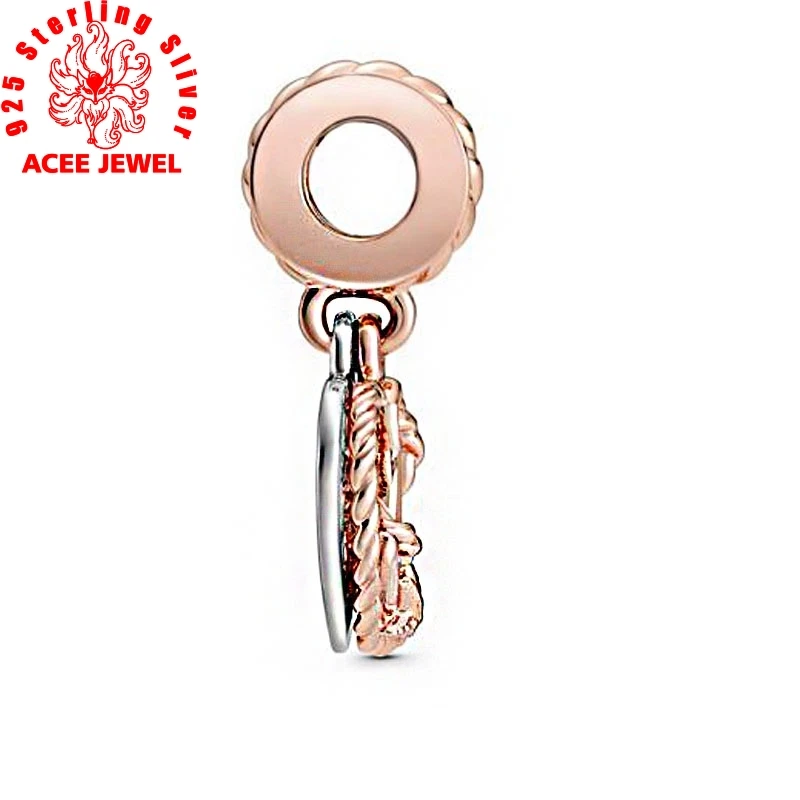 2020 Аутентичные 925 стерлингового серебра веревка с принтом сердце Любовь Серьги