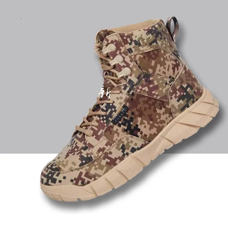 

Ultralight Breathable Mesh Canvas Tactical Boots Mens Spring Summer Outdoor Hiking Shoes Army Fan Combat Training Military Boots