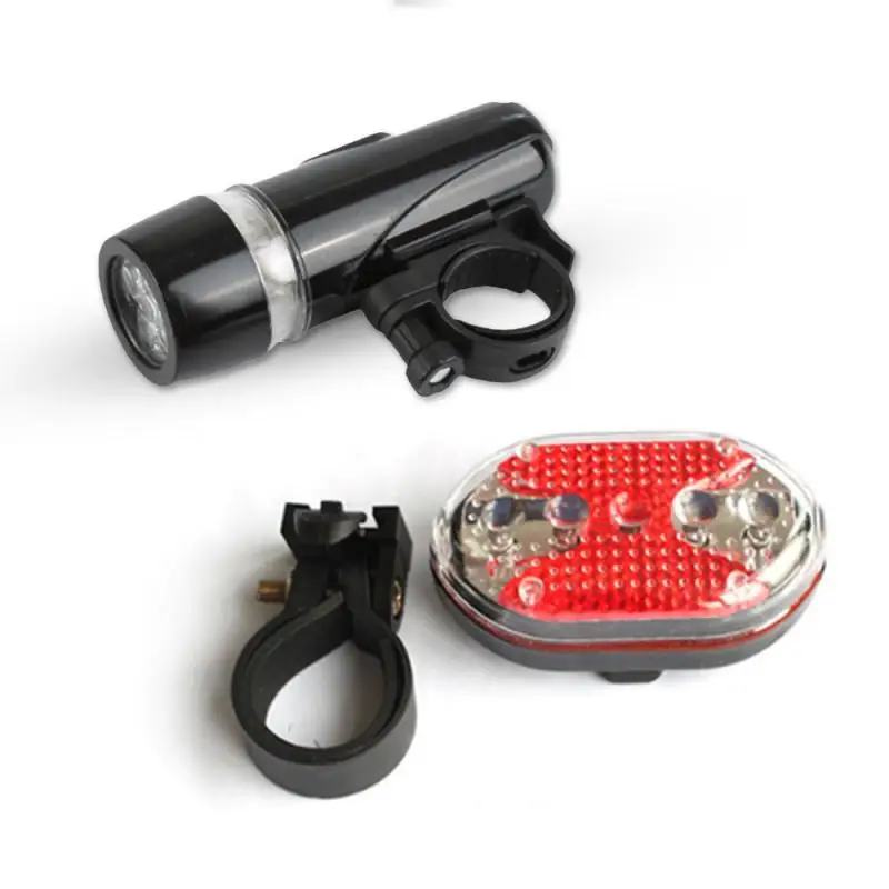 

Waterproof 5 LED Bike Headlight Front Flashlight LED Taillight Rear Light Bicycle Light Cycling Oval Taillight Kit