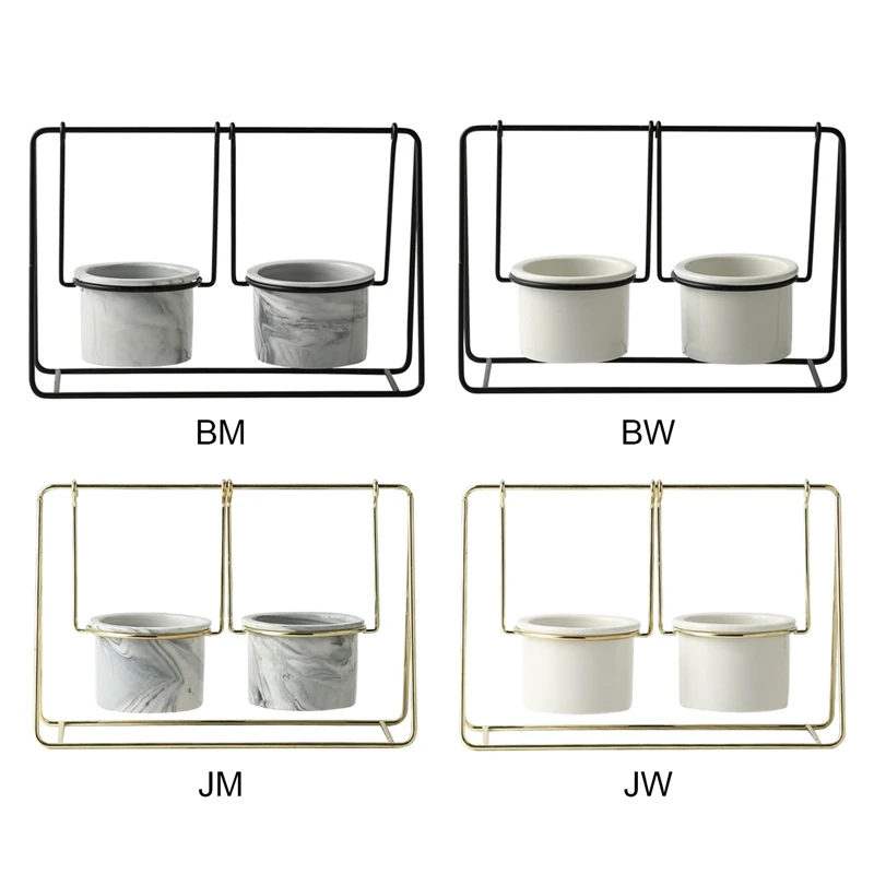 

Nordic Style Iron Swing Succulent Flowerpot Ceramic Tabletop Decoration Vase Metal Bonsai Pot Set Home Decor Garden Accessories