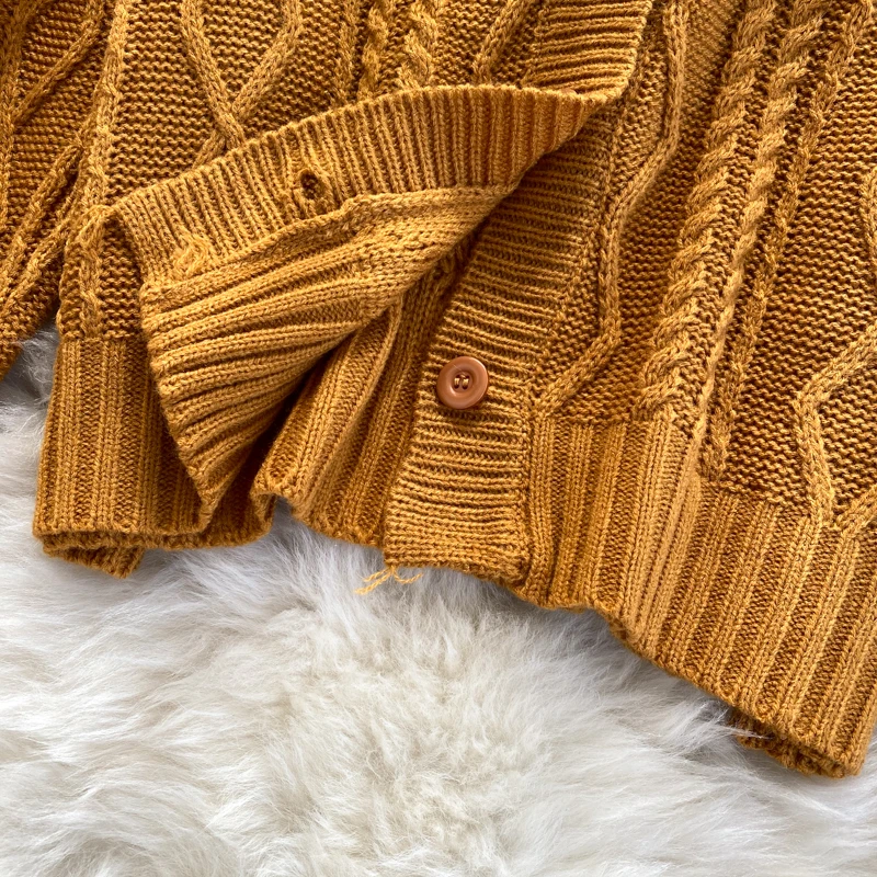 

casual women two piece set solid v-neck long sleeve knitted cropped cardigan sweater jacket and camis top clothing sets