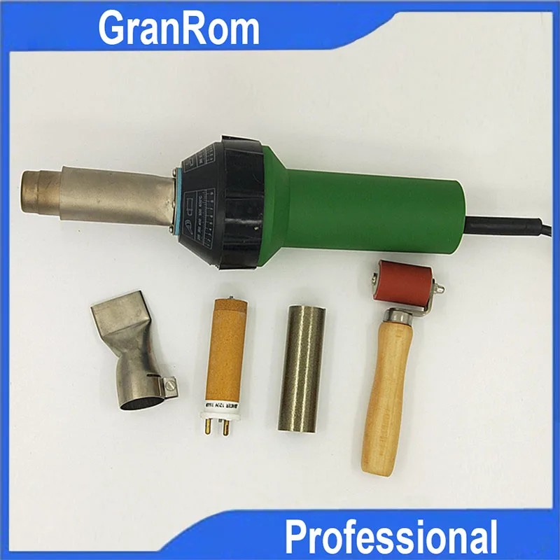 

Hot Air Welding Gun Heat Gun Plastic Welder With Heating Element 40mm Flat Roof Welding Nozzle+40mm Rubber Pressure Roller
